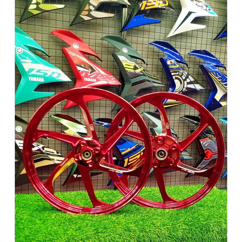 SPORT RIM 6 BATANG FULL CNC PNP Y15ZR/ Y16ZR CANDY RED | Shopee Malaysia