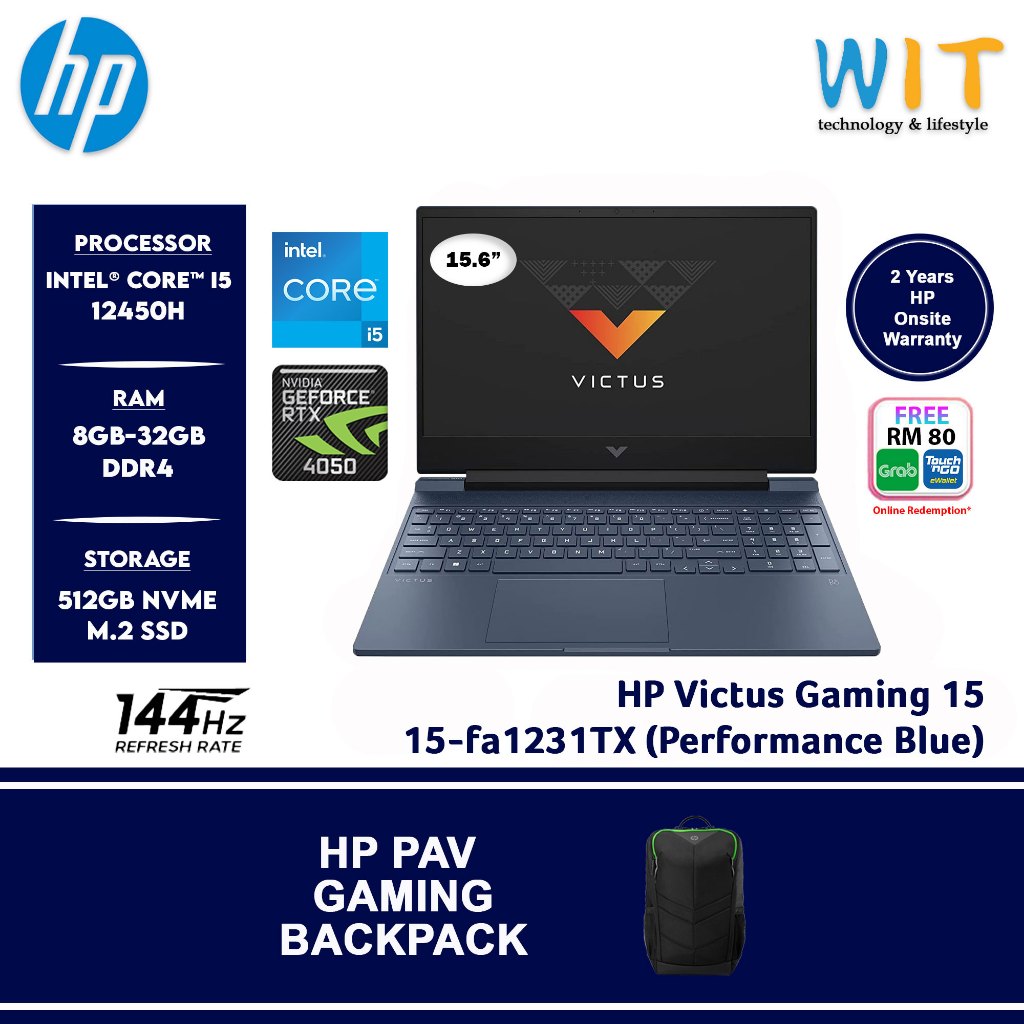 HP Victus 15-fa1231TX /fa1232TX Gaming Laptop (Intel Core i5-12450H/8GB ...