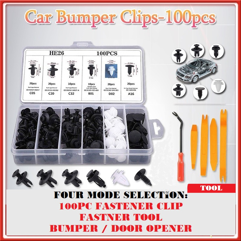 100Pcs Car Bumper Pin Car Clip Fastener Pin Car Body Push Retainer Pin ...