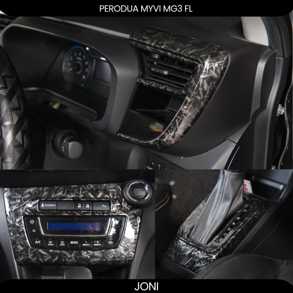 JONI Forged Carbon Perodua Myvi 2018 2024 Interior Steering Aircond ...