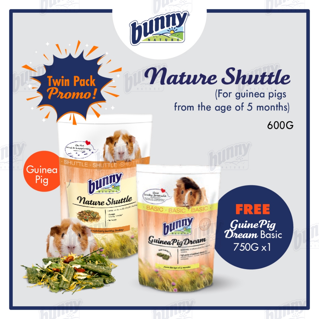 𝐁𝐮𝐧𝐧𝐲𝐍𝐚𝐭𝐮𝐫𝐞 ] NATURE SHUTTLE to Rabbit/Guinea Pig Dream 600G +  BASIC 750G Pellet Food 兔子/天竺鼠饲料 Makanan Arnab/Marmut | Shopee Malaysia