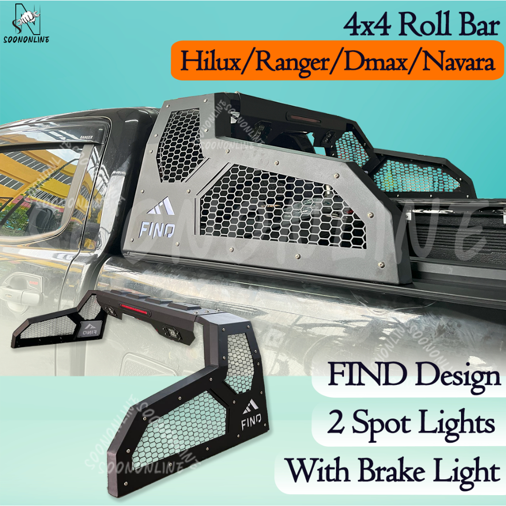 Sport Bar Roll Bar with Brake Light Spot Light Hilux Roll Bar Ranger ...