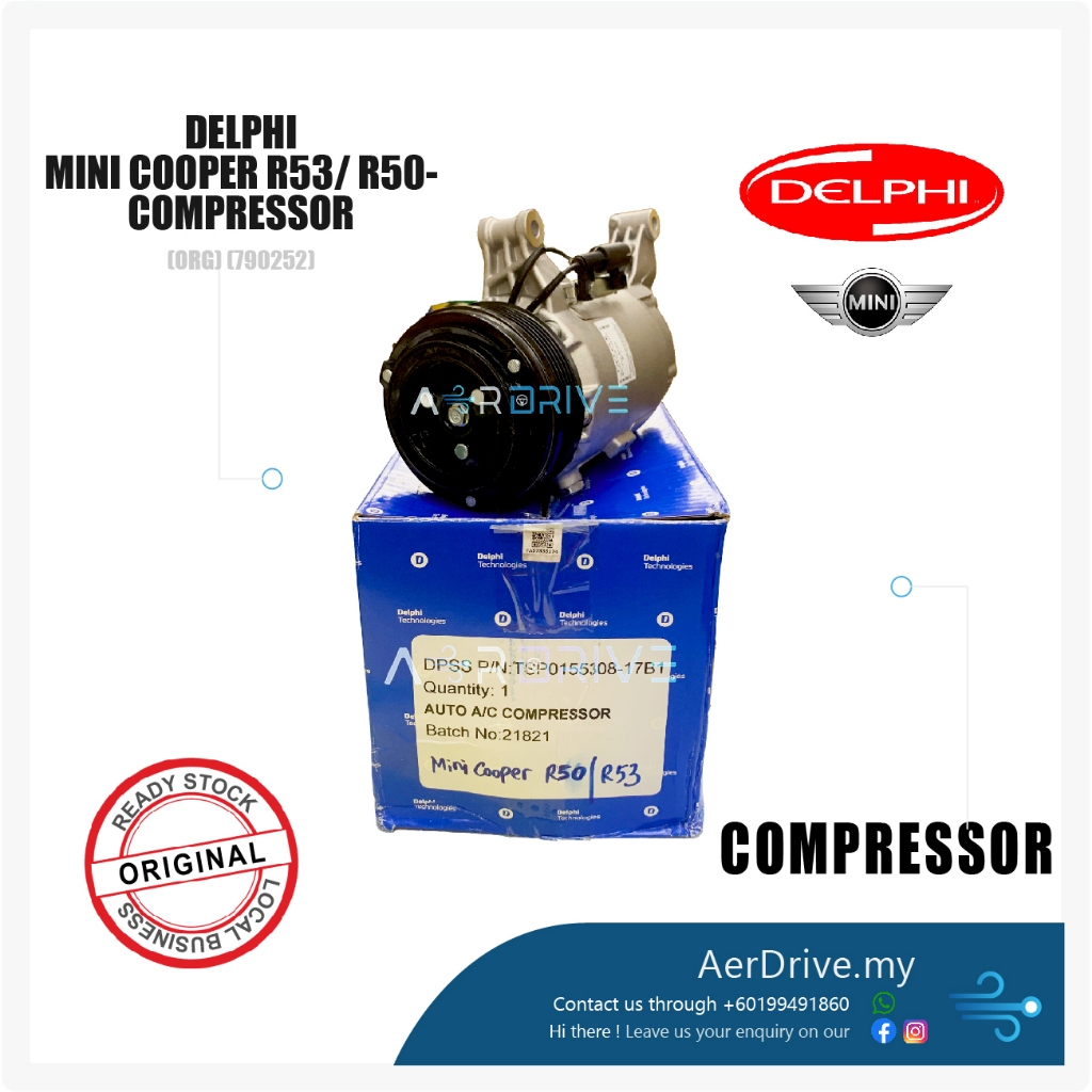 DELPHI ORIGINAL MINI COOPER R50/R53 COMPRESSOR 790252 | Shopee Malaysia