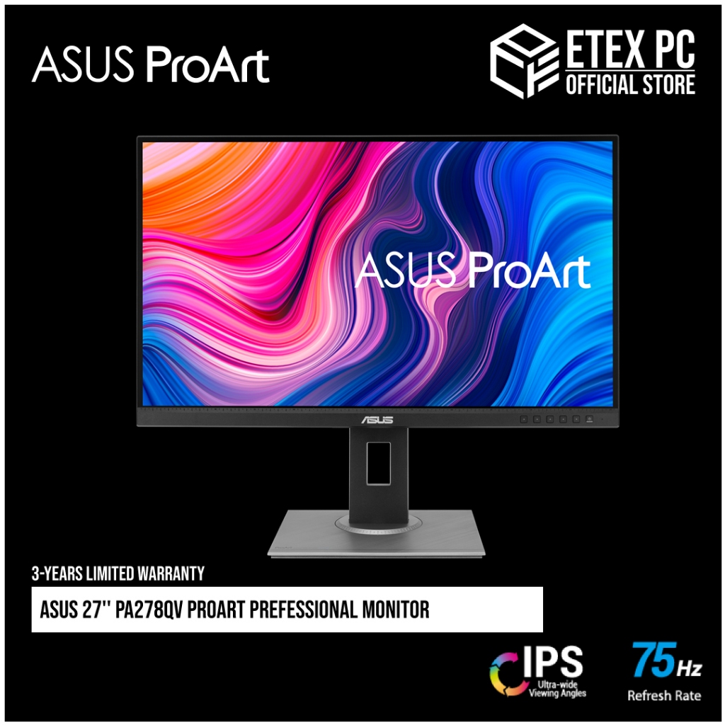 Asus 27 Pa278qv Proart Professional Monitor Wqhd Ips 75hz 5ms Pa278qv Shopee 9892