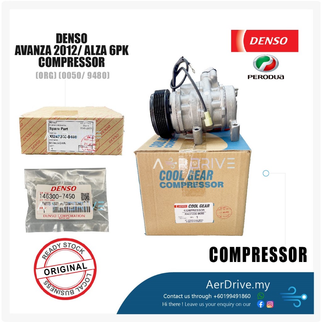 DENSO ORIGINAL PERODUA ALZA/ AVANZA 2012 6PK COMPRESSOR 0050 + 9480 ...