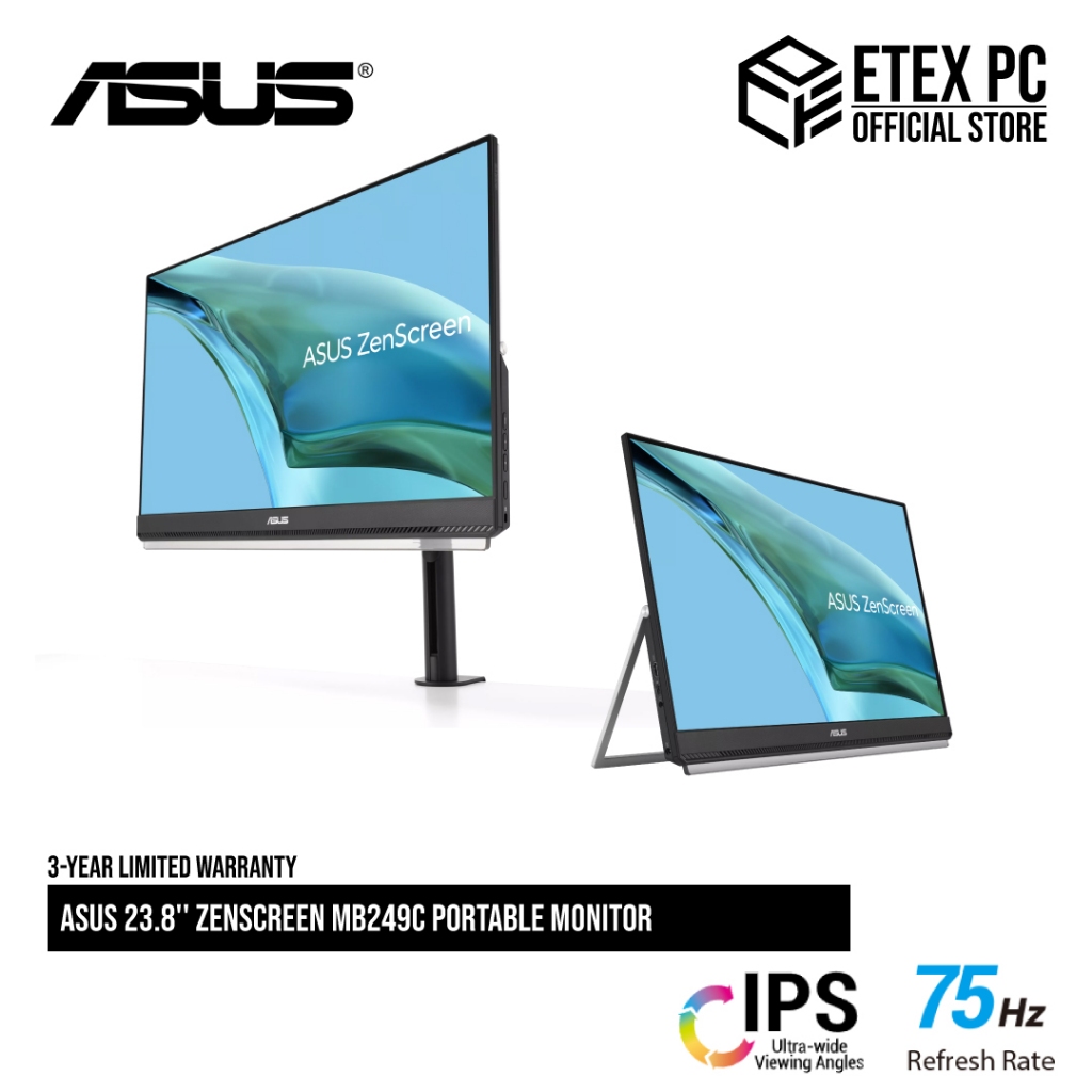 ASUS 23.8'' ZenScreen MB249C Portable Monitor - FHD / IPS / 75Hz / 5ms ...