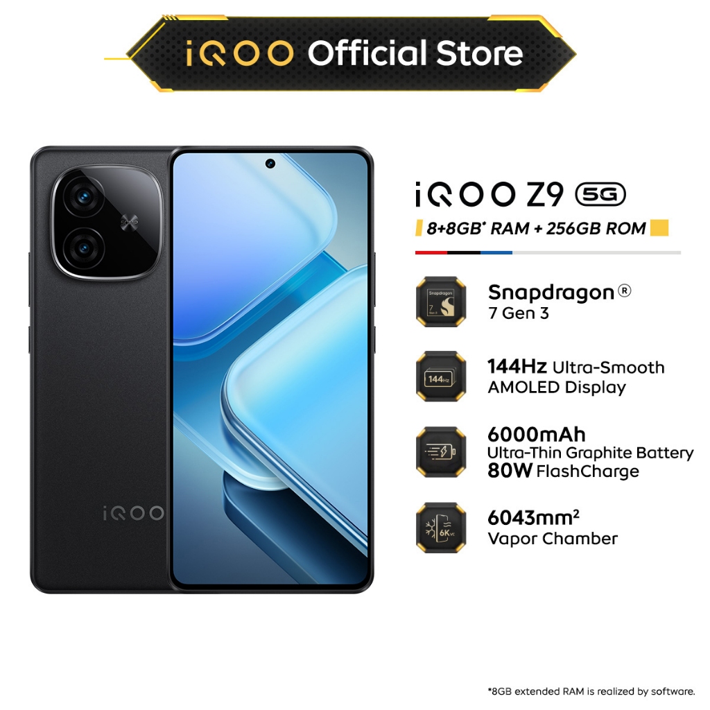 New Vivo IQOO Z9 5G 16 256 SDM 7Gen3 144Hz AMOLED 6000mAh 80W