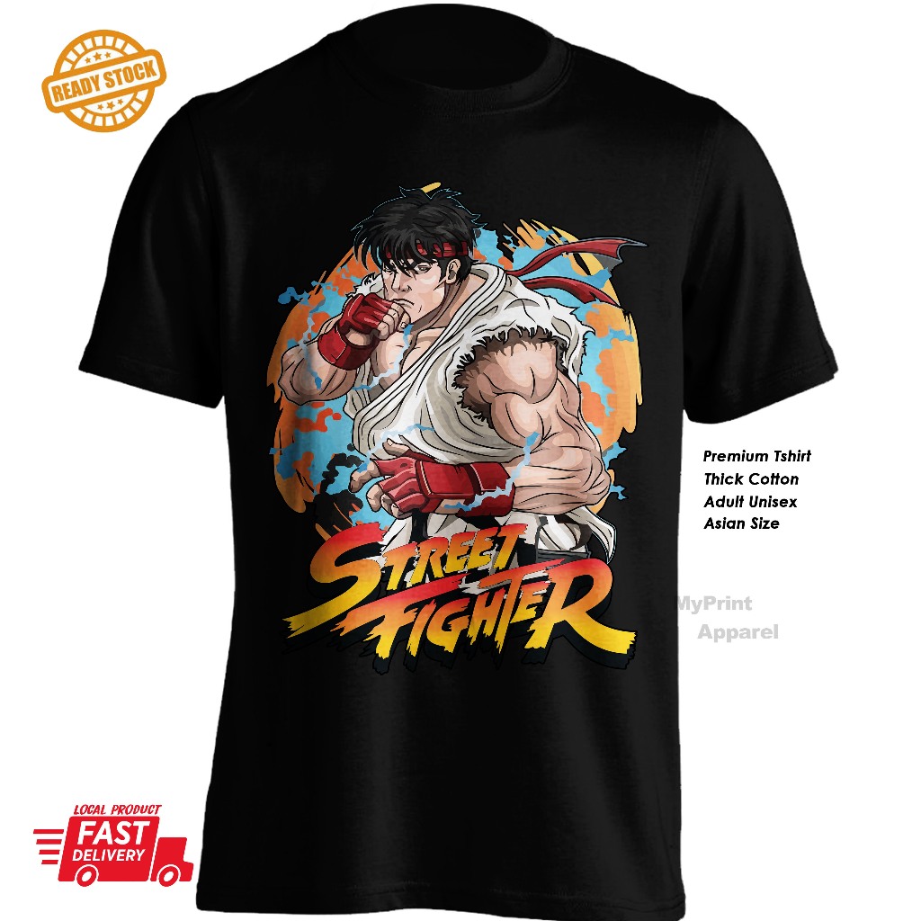 Street Fighter series of fighting retro classic games Capcom cotton ...