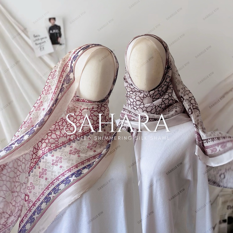 SAHARA Printed Shimmering Silk Shawls | Shopee Malaysia