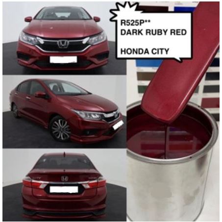 R525P** DARK RUBY RED - HONDA CITY - 2K PAINT/CAR PAINT/CAT BANCUH/CAT ...