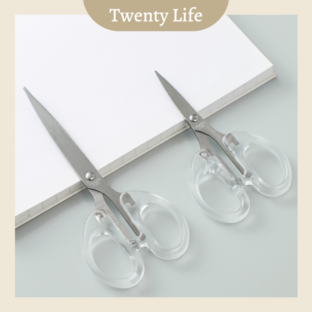 Twentylife Scissor Transparents Long Short Scissors Household Stainless ...
