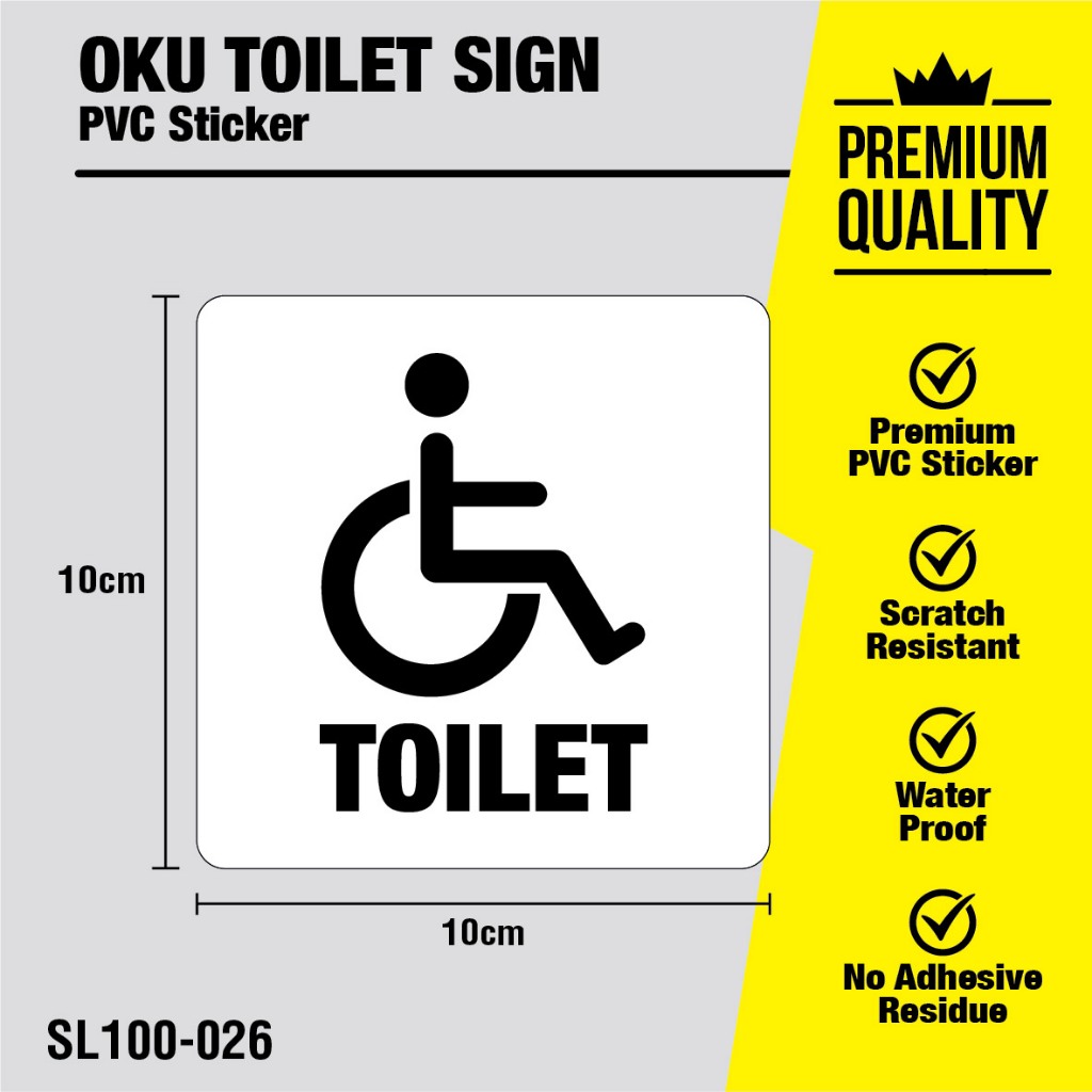 Signage for OKU Toilet / Tandas OKU Signage (10cm x 10cm) | Shopee Malaysia