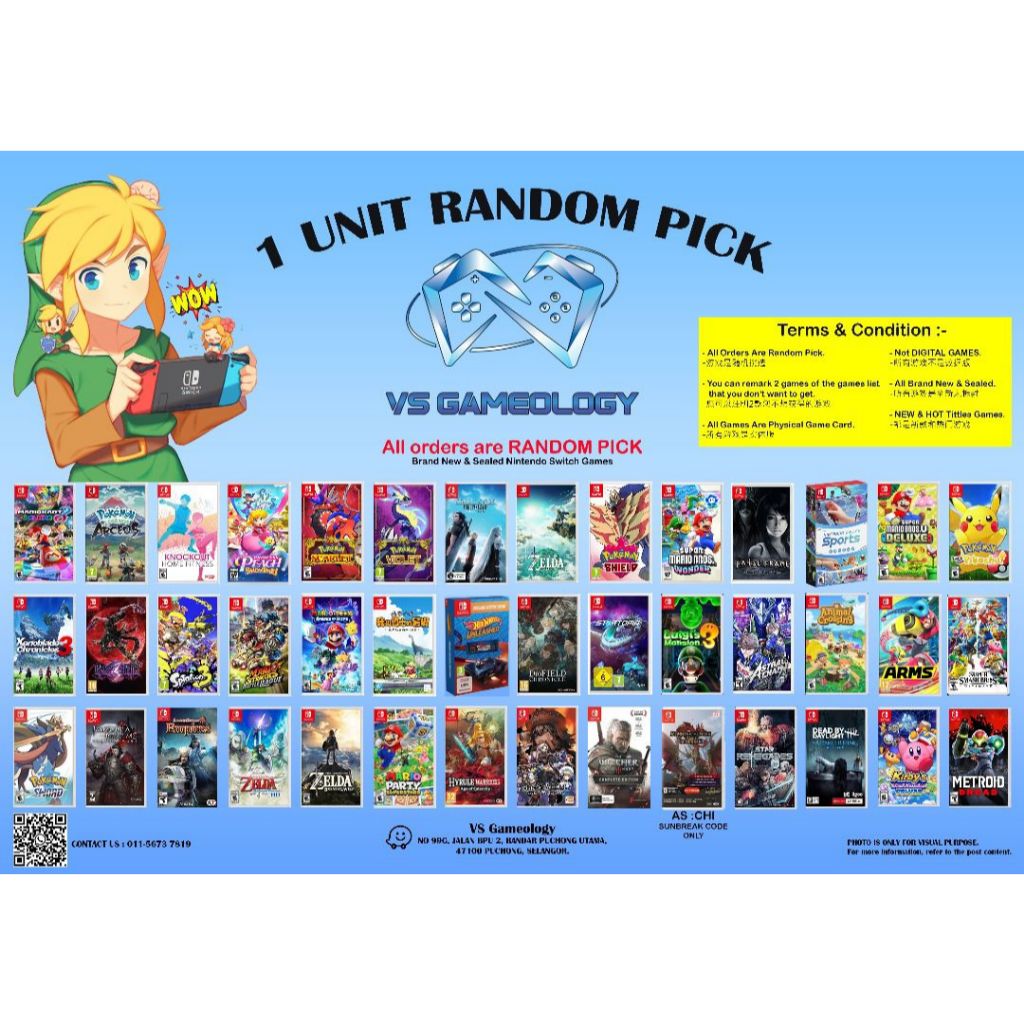 (READY STOCKS) NSW Nintendo Switch Brand New & Sealed Hot Titles Random ...