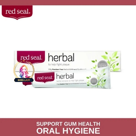 red seal Herbal Toothpaste with Herbal Extracts & Chlorophyll (110g ...