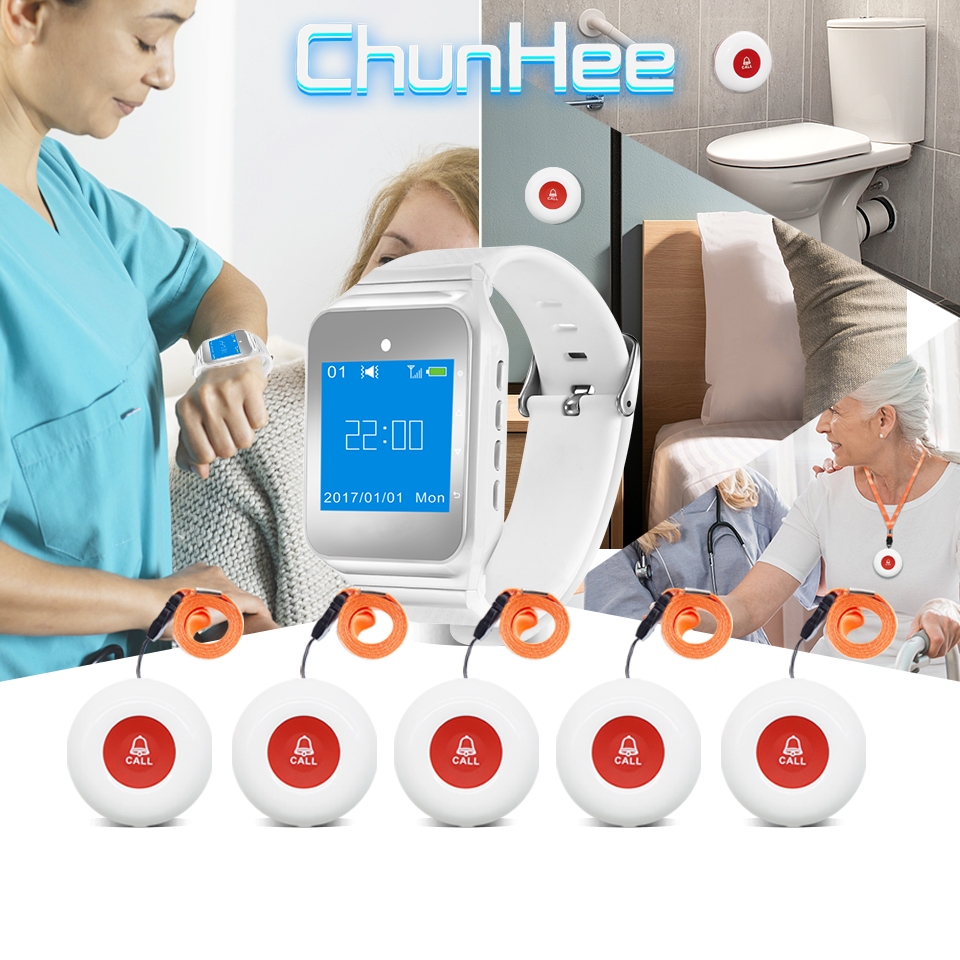 Chunhee Wireless Caregiver Pager for Elderly Home Patient Seniors Nurse ...