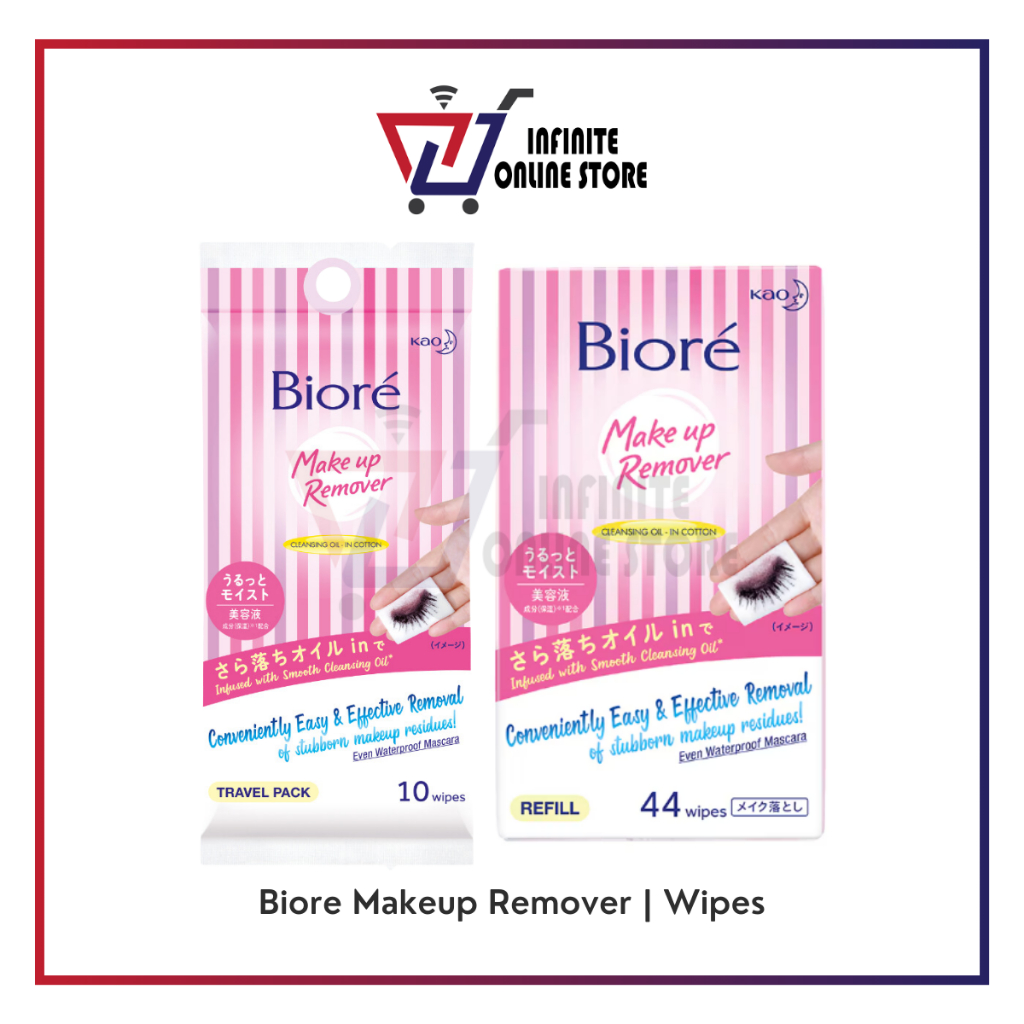 Biore Makeup Remover Wipes (Travel 10s / Refill 44s / Box 44s / Refill ...