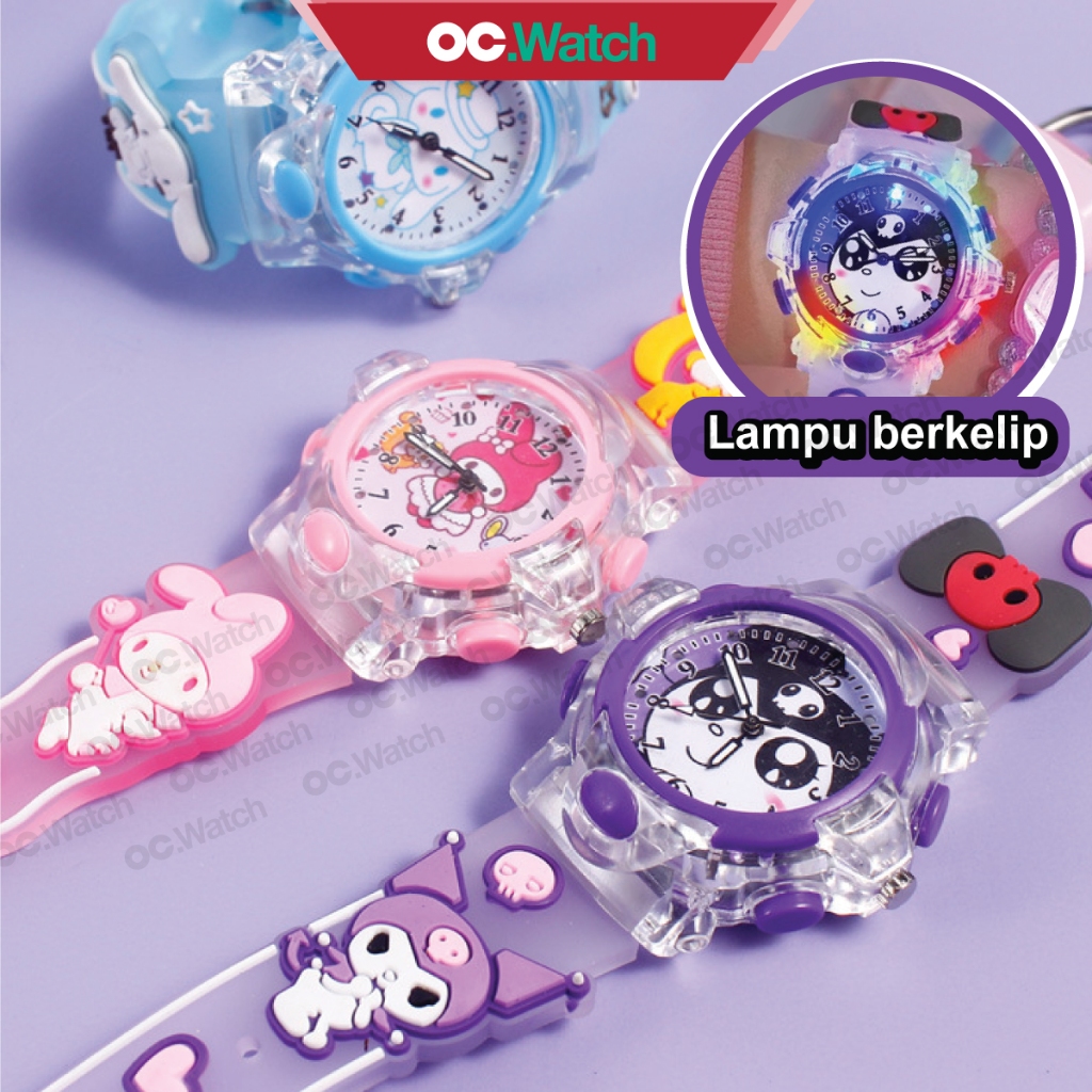 OCwatch Jam Kuromi Budak Kids Watch Melody Cinnamoroll Hello Kitty Jam ...