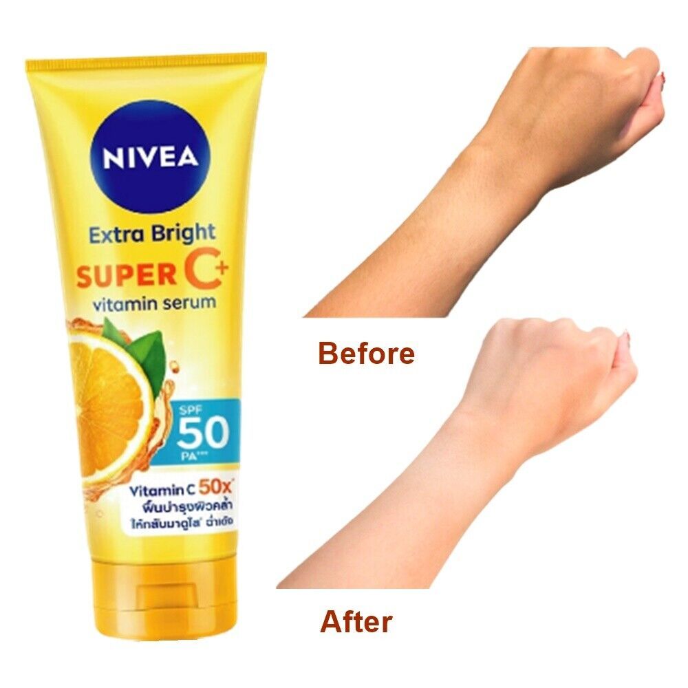2 X Nivea Extra Bright Super C+ - Sérum Corporel SPF50++ 70ml - Protection & éclat
