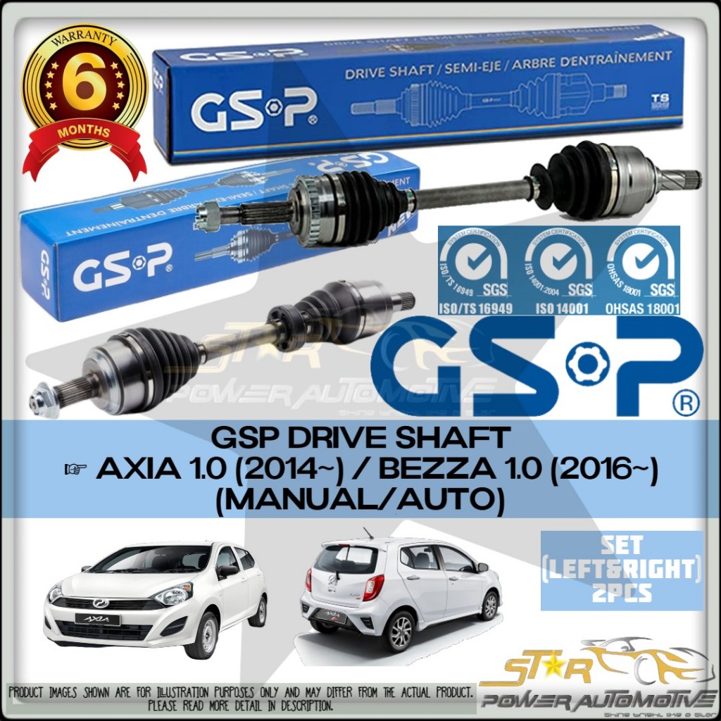 PERODUA AXIA 1.0 (AUTO) GSP DRIVE SHAFT (LEFT & RIGHT) Shopee Malaysia