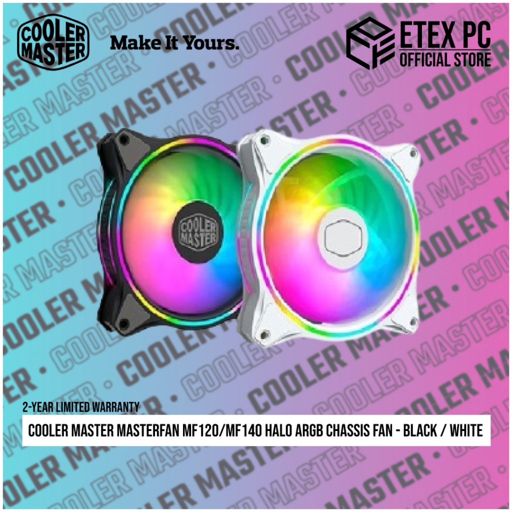 Cooler Master MasterFan MF120/MF140 Halo ARGB Chassis Fan - Black ...