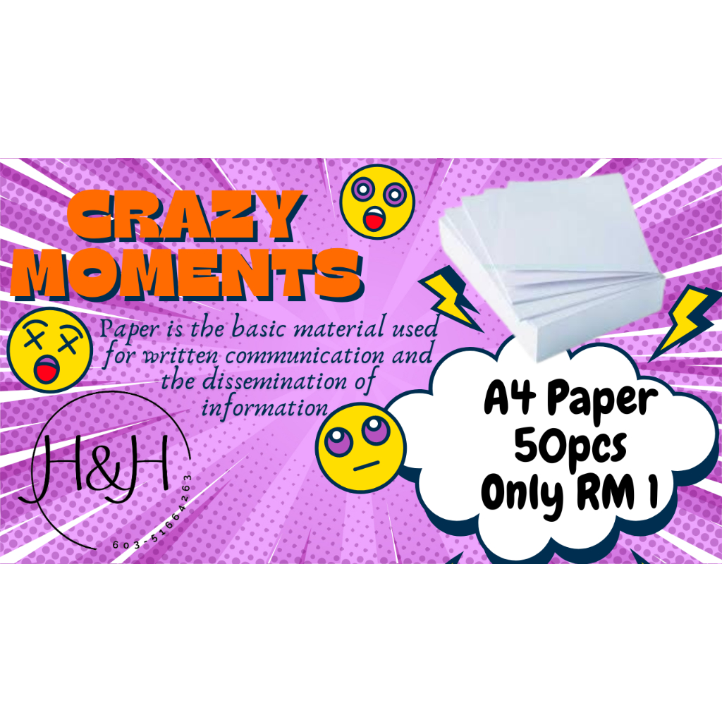 A4 Paper/A4 Kertas/A4 Murah 70gsm /Copier Paper 50pcs RM1/RM satu