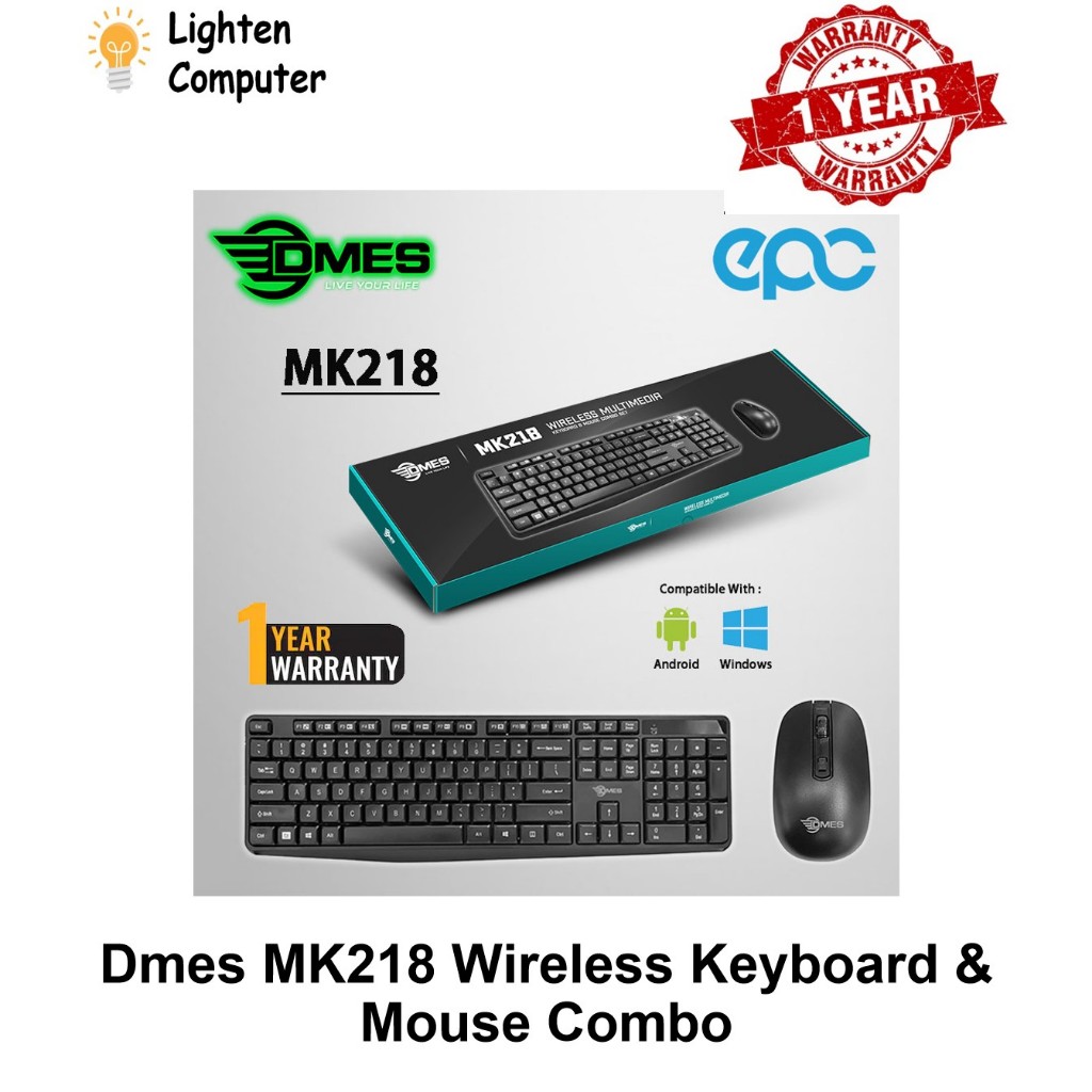 Dmes MK218 Wireless Keyboard & Mouse Combo | Shopee Malaysia