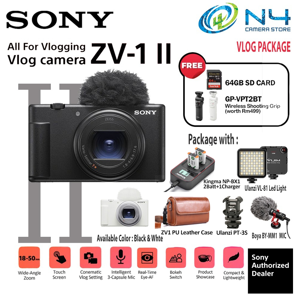Sony ZV-1 II Sony ZV1MK2 ZV1II ZV1 II Digital Camera ( 1+1 Year Sony ...