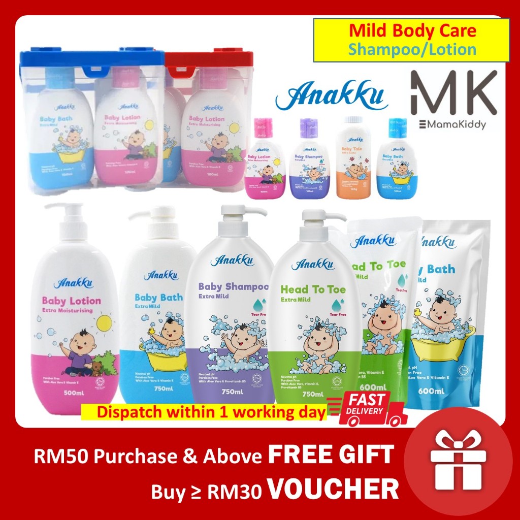 Anakku Extra Mild Baby Head To Toe/Bath/Shampoo/Lotion Sabun Mandi Bayi ...