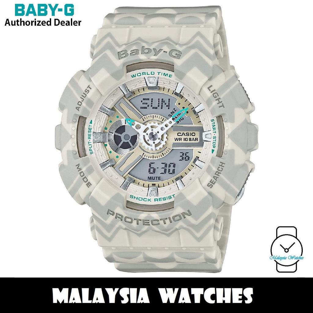 OFFICIAL WARRANTY) Casio Baby-G BA-110TP-8A Cream Tribal Pattern Analog  Digital Light Grey Resin Watch BA110TP BA-110TP | Shopee Malaysia