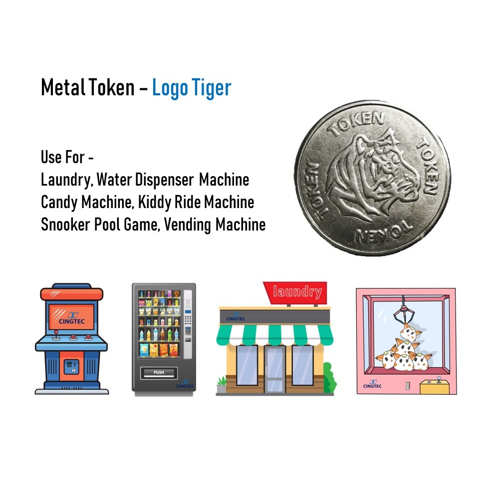Token Logam (Harimau) Metal Token (Tiger) - Untuk Dobi, Mesin Permainan ...