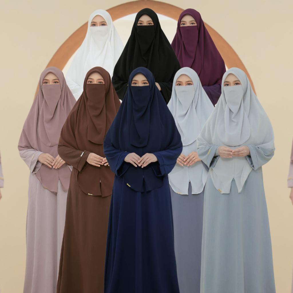 Combo Kaftan Nuha (Termasuk Nuha Bawal Zip & Purdah) | Shopee Malaysia