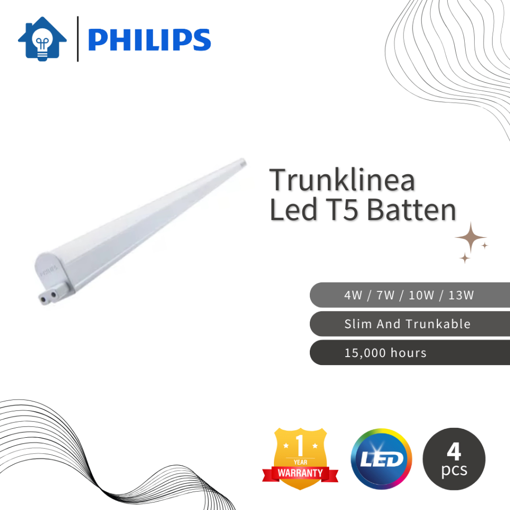 Philips 31600 Trunklinea LED T5 Batten 4W 7W 10W 13W ( 3000K / 4000K ...