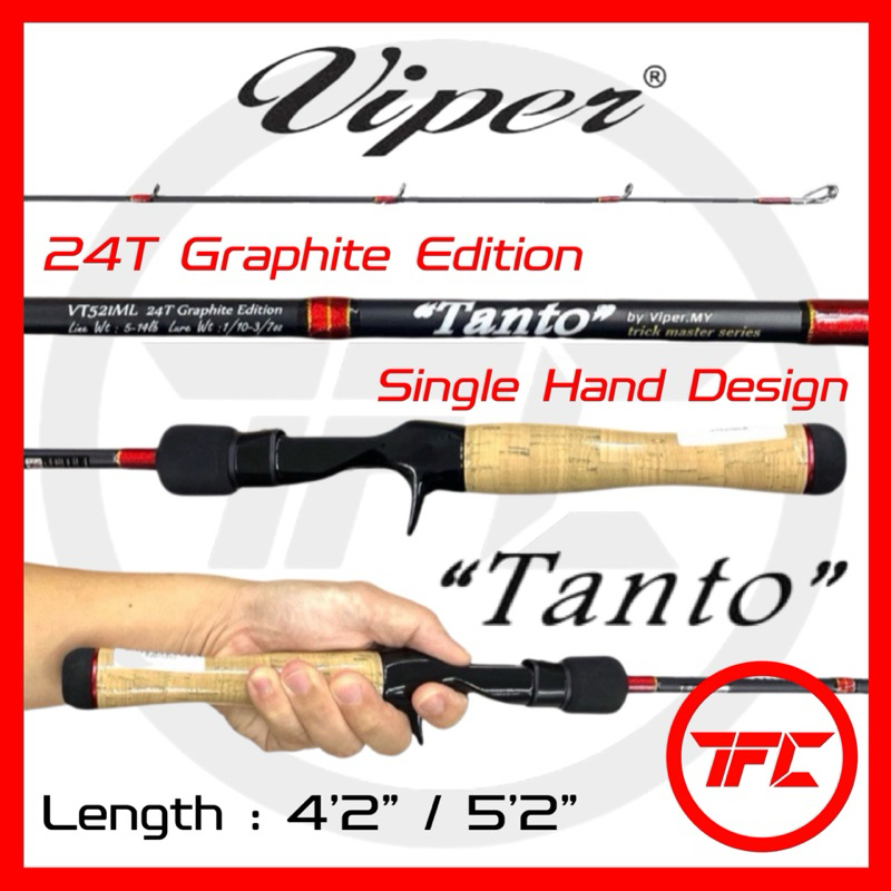 VIPER TANTO Baitcasting Rod 4’2” 5’2” Trick Master Series Baitcast BC ...