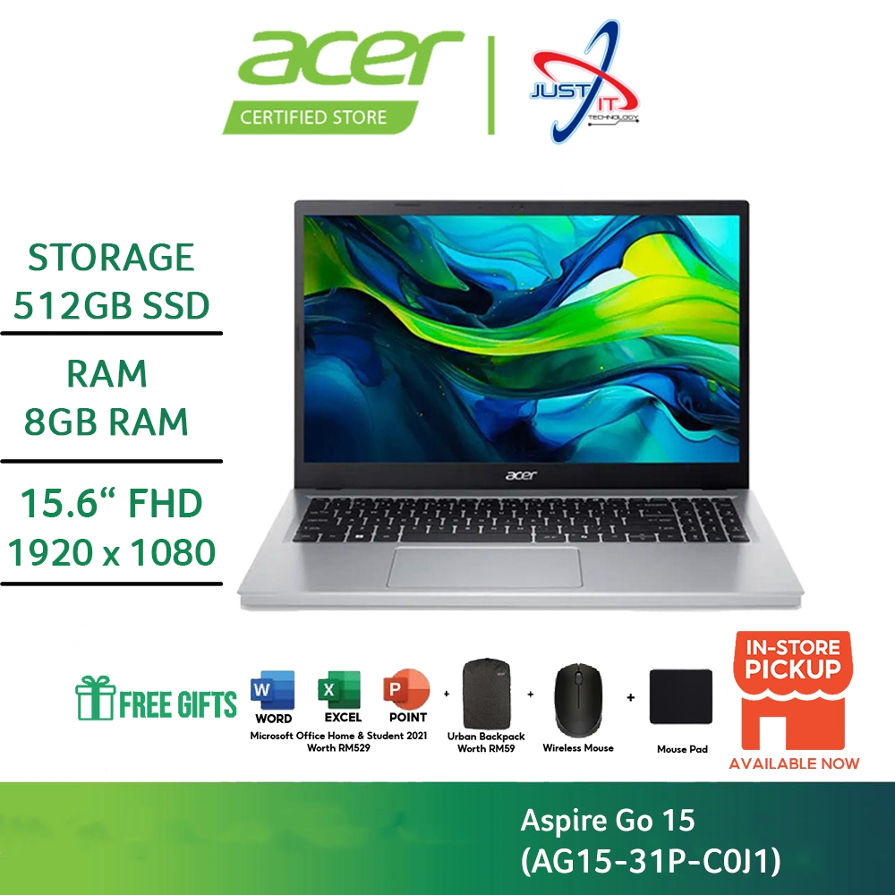 ACER ASPIRE GO 15 AG15-31P-C0J1 LAPTOP ( N100 8GD5 512GBSSD / 15.6