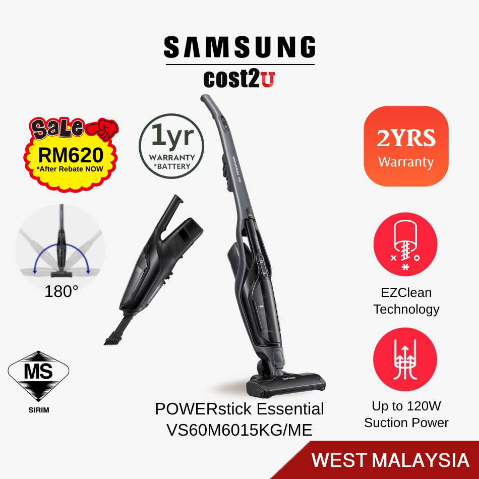 Samsung 120W POWERstick Essential Cordless Vacuum Cleaner VS60M6015KG