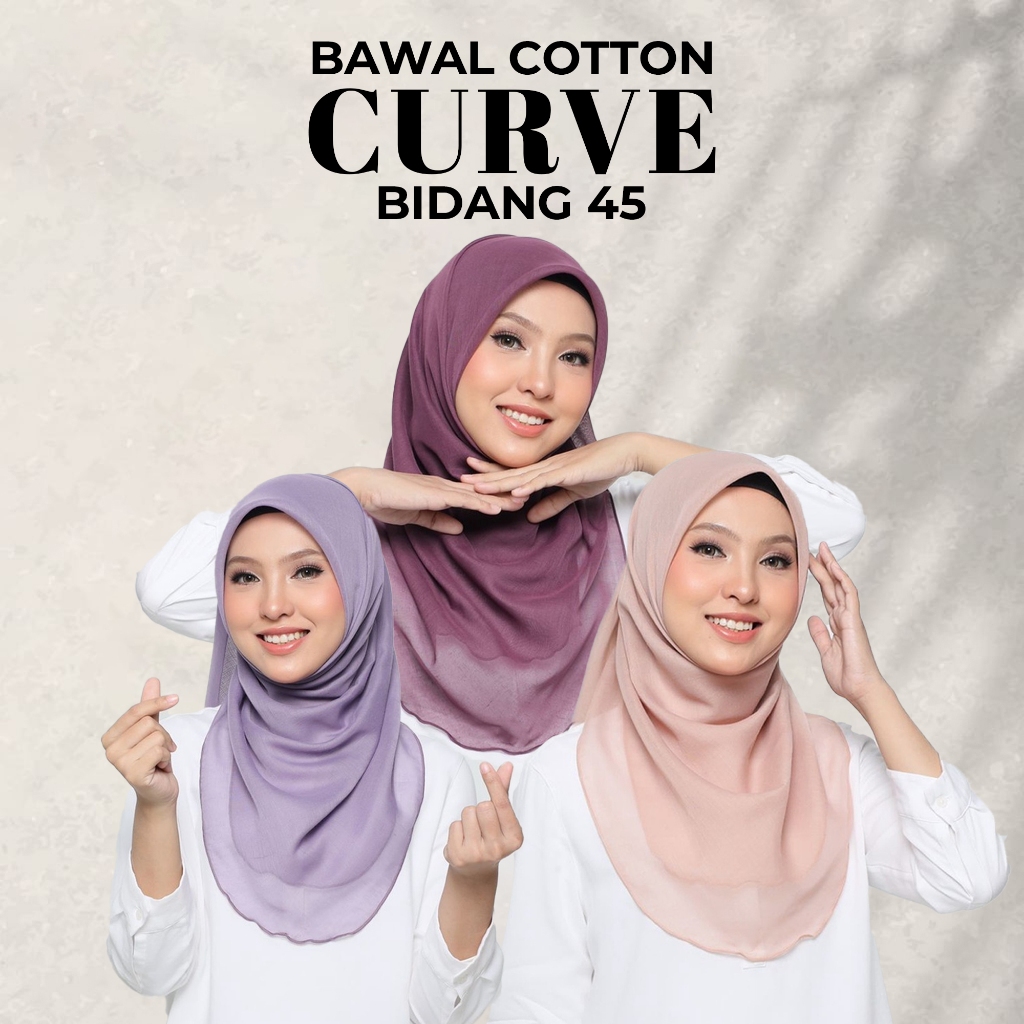 BAWAL COTTON CURVE b45 || Bawal Curve Bidang 45 || Bawal Ruffle B45 ...