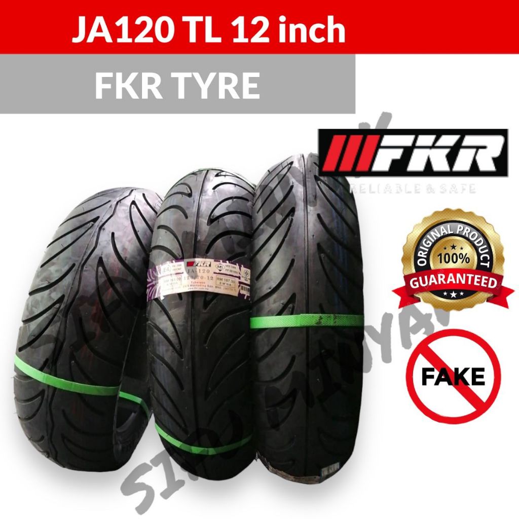 FKR JA120 TL 12INCH TYRE SCOOTER TIRE MOTORCYCLE TAYAR TUBELESS ...