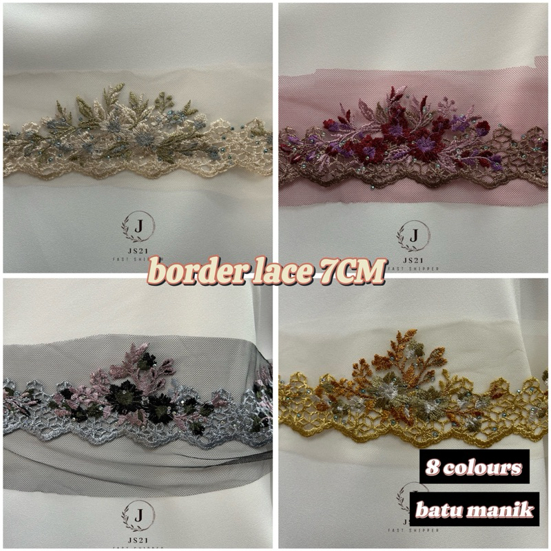 Design Terbaru Terhad 2024, Boder Lace Dual Tone 7Cm | Shopee Malaysia