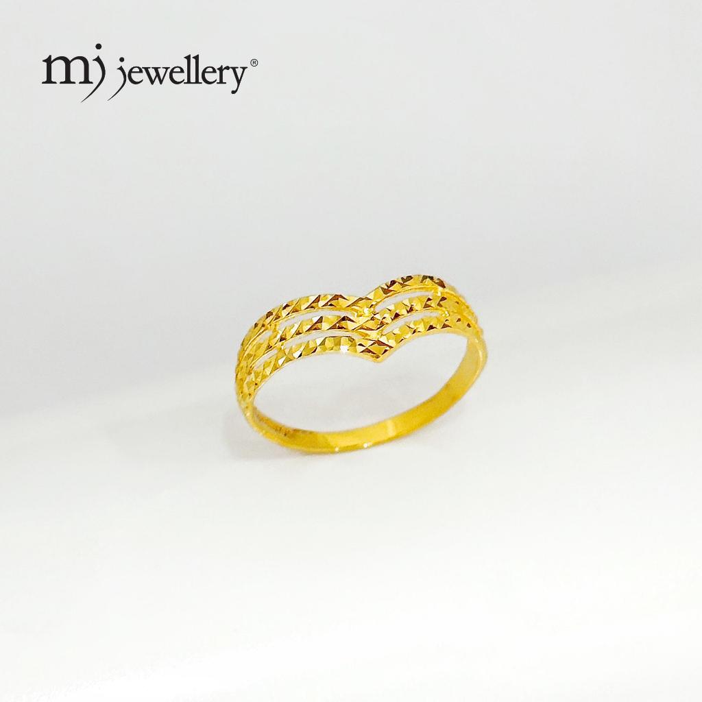 MJ Jewellery 375/9K Gold V-Shaped Ring C88 | Shopee Malaysia