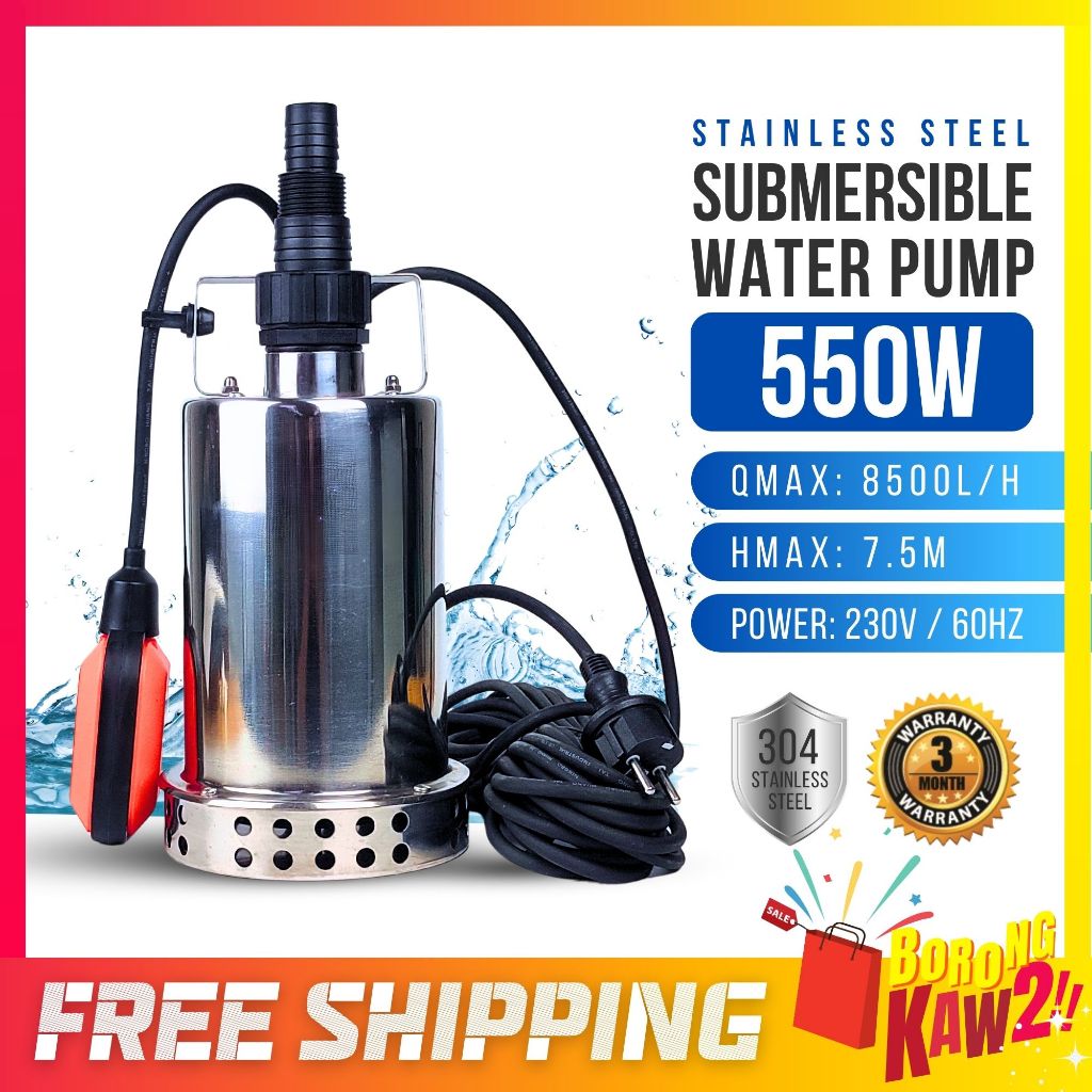 550W 230V Stainless Steel Submersible Pump Auto With Float Switch ...