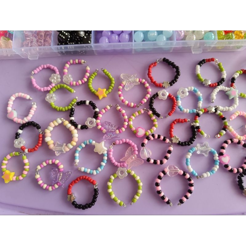 Adjustable Beads Ring (Can Custom!) | Shopee Malaysia