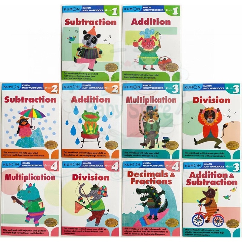 Kumon Math Workbooks 10 Books Grade 1-4 with Answer | Shopee Malaysia