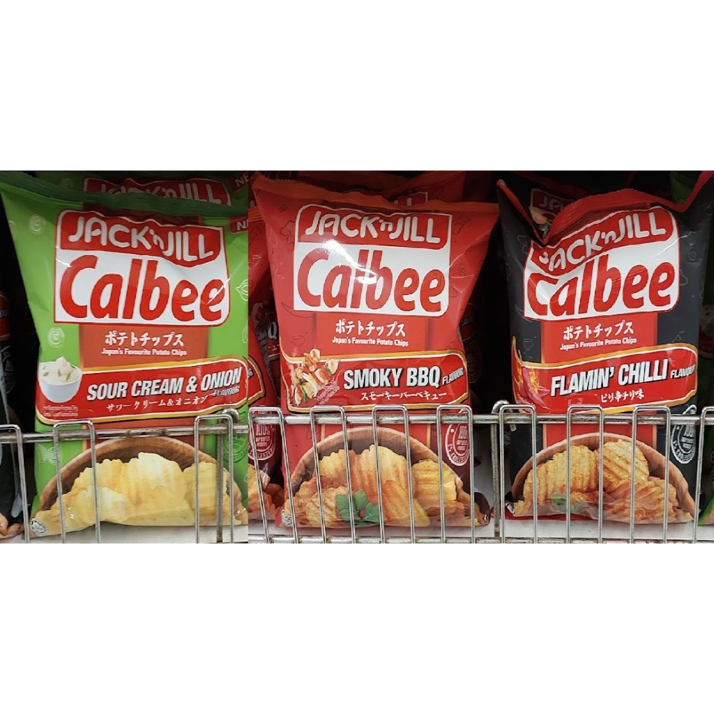 Jack N Jill Calbee Potato Chips Sour Cream & Onion / BBQ / Flaming ...