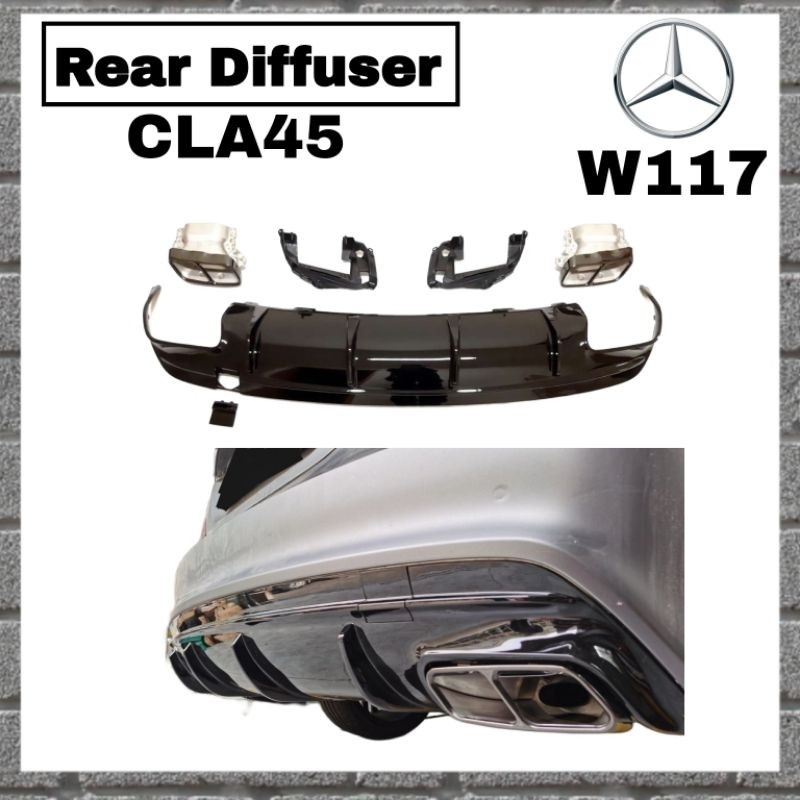 Mercedes Benz W117 CLA45 Facelift Rear Bumper Diffuser Set Bodykit ...