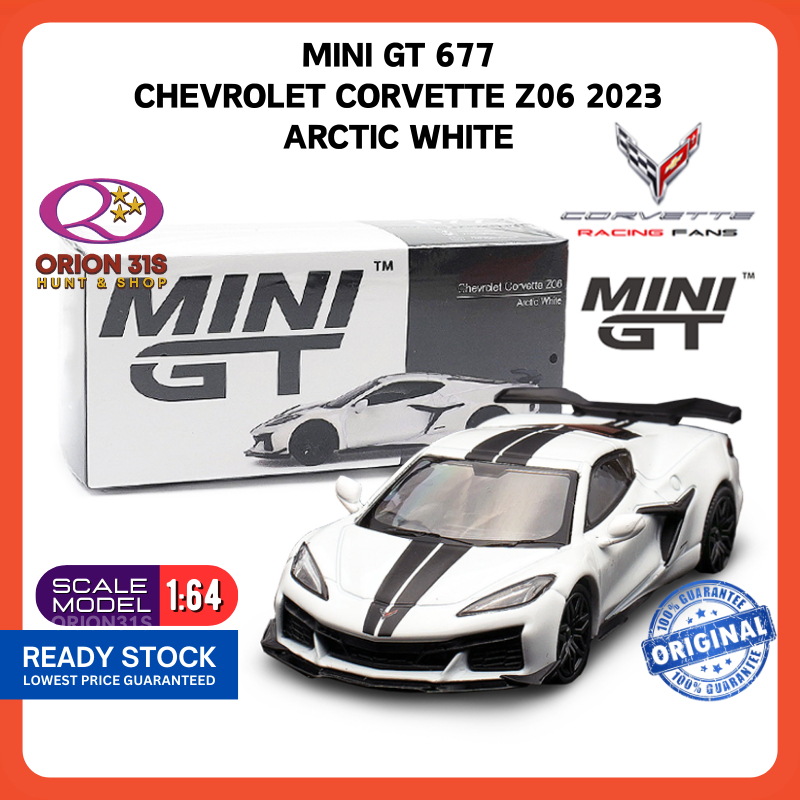 Mini GT #677 Chevrolet Corvette Z06 2023 Arctic White LHD - Modèle Réduit 1:64 En Stock