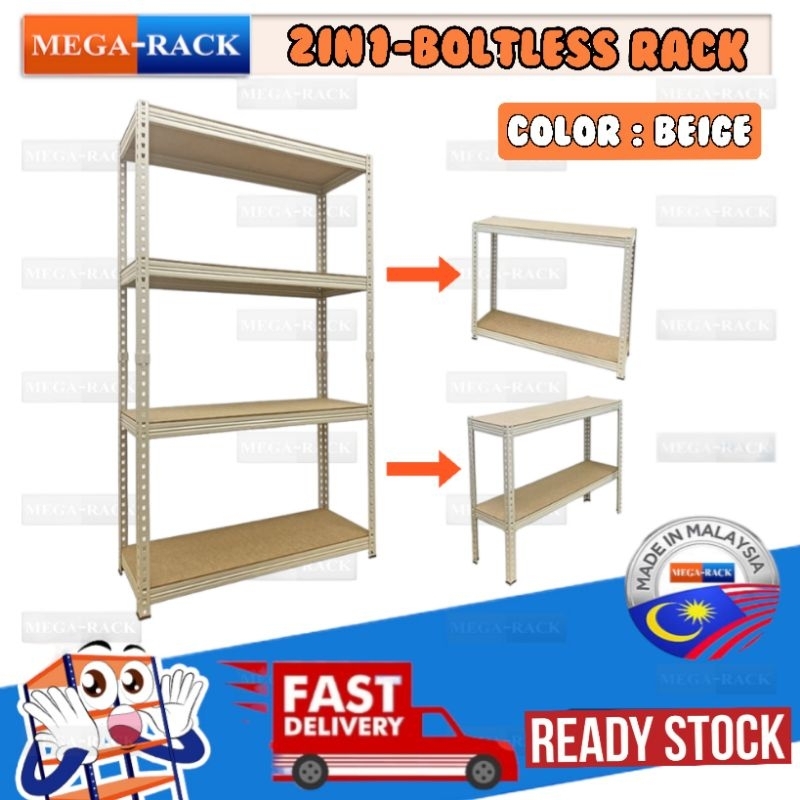 2 in 1 RACK~Rak Besi-4 Tingkat -Warna Putih#Rak Serbaguna#Steel Rack ...