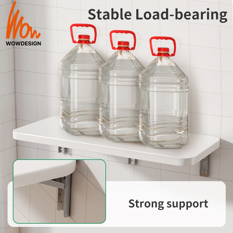 Wall Mounted Folding Table Wall Rack Black Foldable Table With Bracket ...