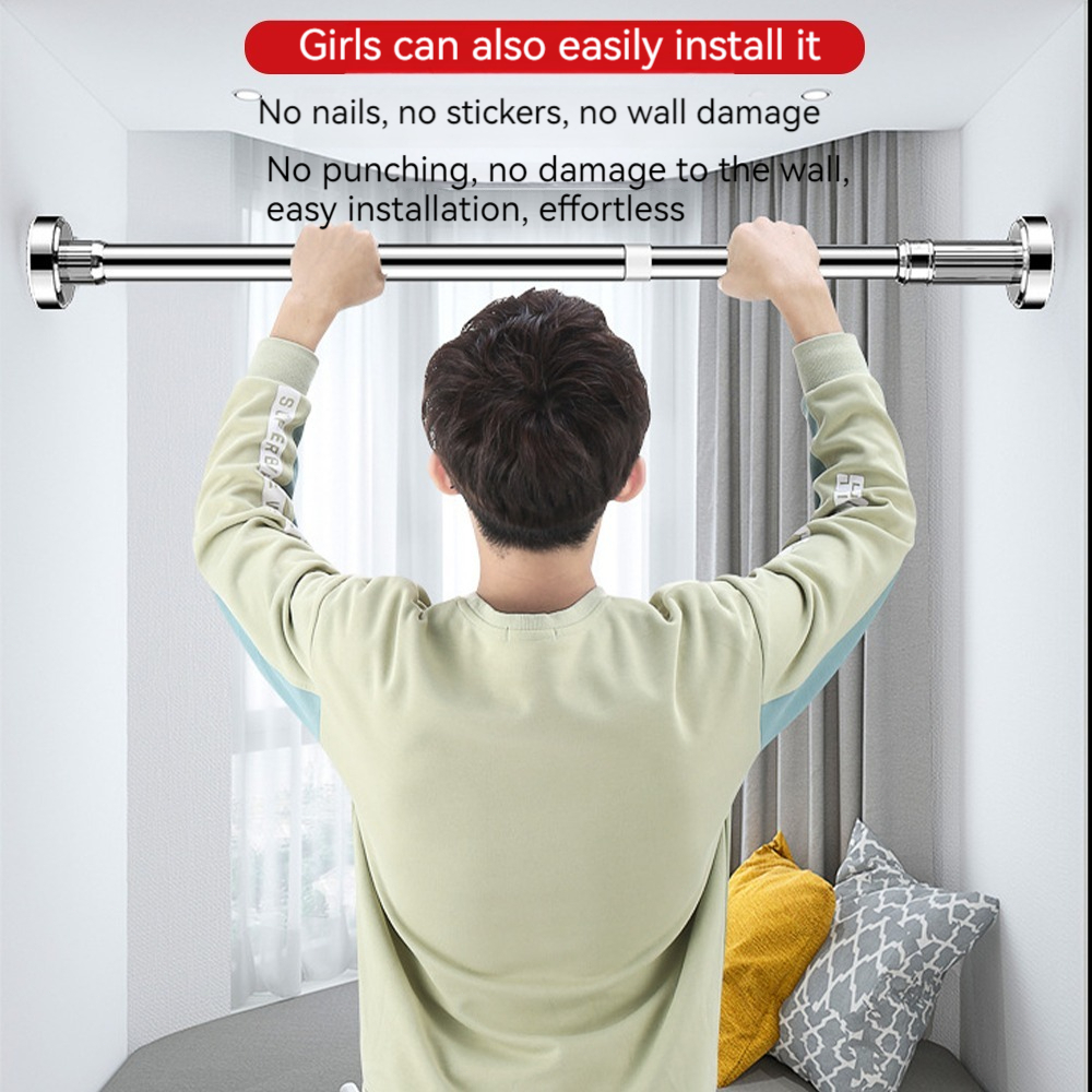 Stainless Steel Adjustable Retraceable Curtain Rod drying rack Cloth ...