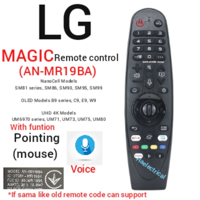 LG MAGIC Remote control AN-MR19BA (with voice and pointing)support UM ...
