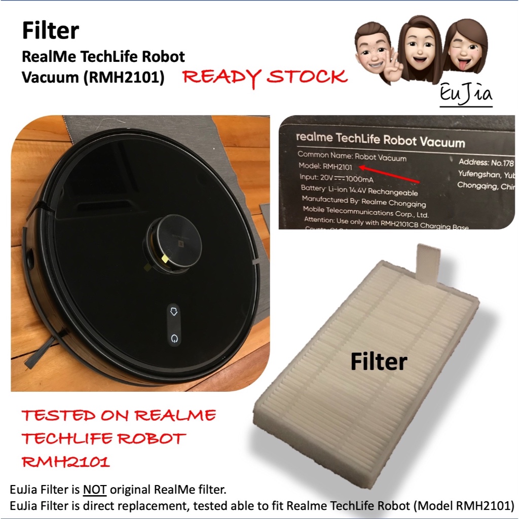 Ready stock malaysia - FILTER for Realme TechLife Robot Vacuum (RMH2101 ...